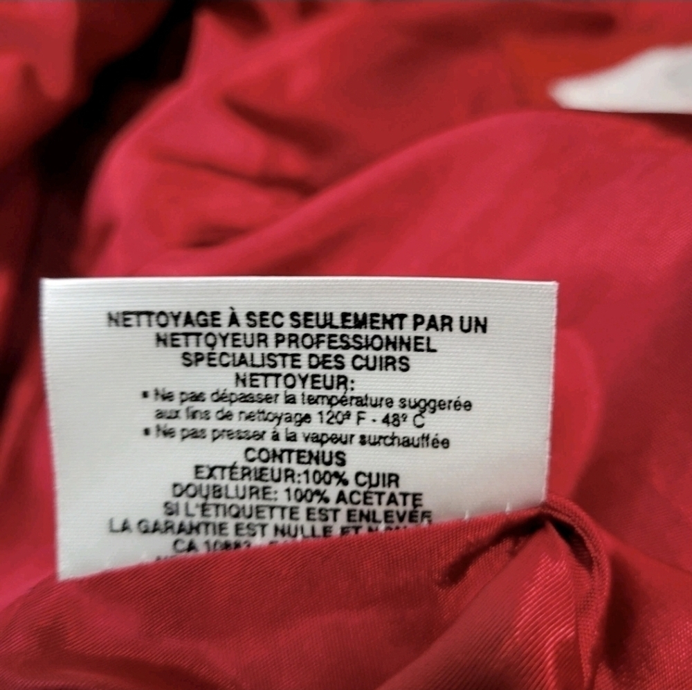 Vintage 1970s Red Leather Moto Jacket Belted Women’s Small Petite | Di Capra Int - Picture 10 of 16